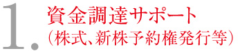 1.資金調達サポート（株式、新株予約権発行等）